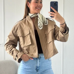 Camel Korte Trenchcoat