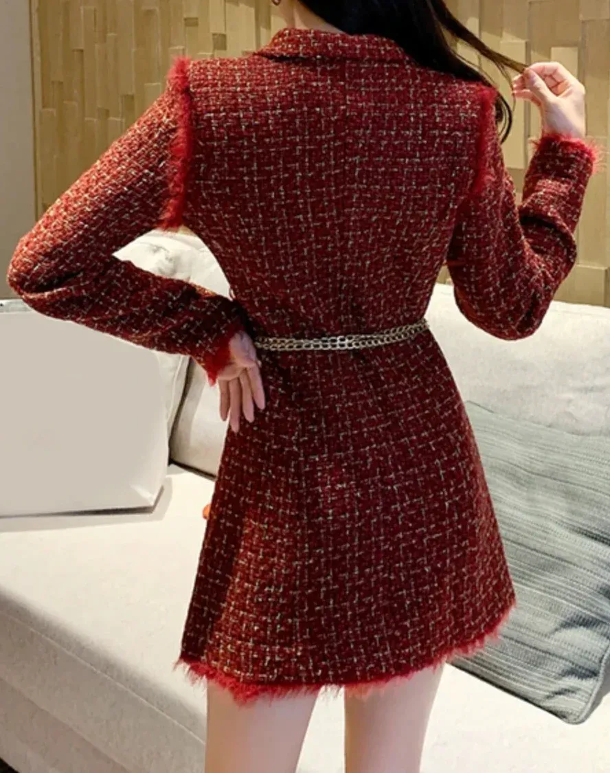 Tweed Blazer - Dames - Elegante Marcia Stijl met Slim Fit Pasvorm en Klassieke Look - Afbeelding 3